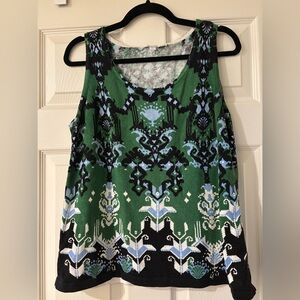 Chico's Green Graphic Sleeveless Tank Top - Size 1